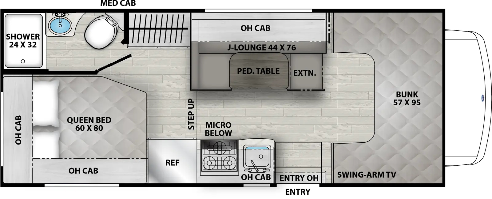 Freelander 21QSS Chevy 3500 Floorplan